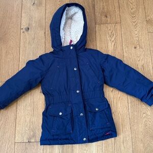 Lands’ End Girls Expedition Parka Coat 5/6 Grow-A-Long Fleece Lined Duck Down